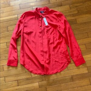 Jcrew women’s red silk shirt NWT size 8